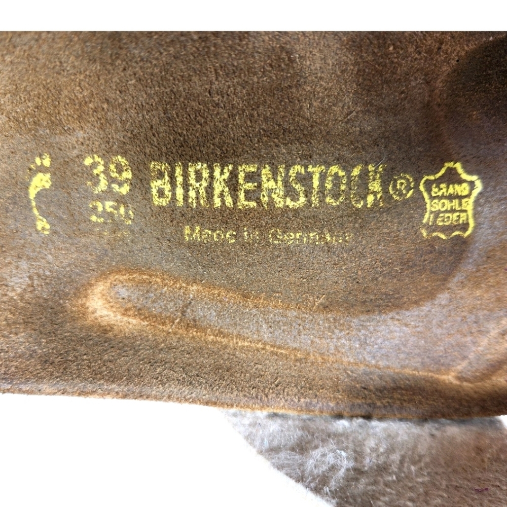 BIRKENSTOCK Madrid Iridescent Pearl Leather Sz 39/8-8.5 Copper Buckle Sandals - Picture 8 of 14
